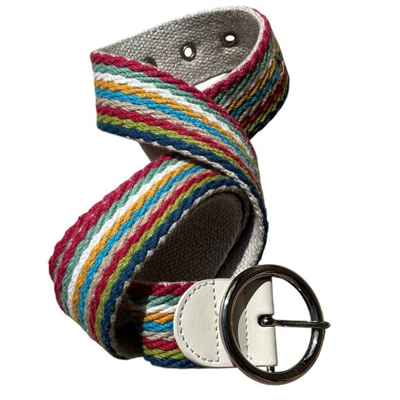 Blue & Pink Striped Men's Belt - Picture 3 of 7